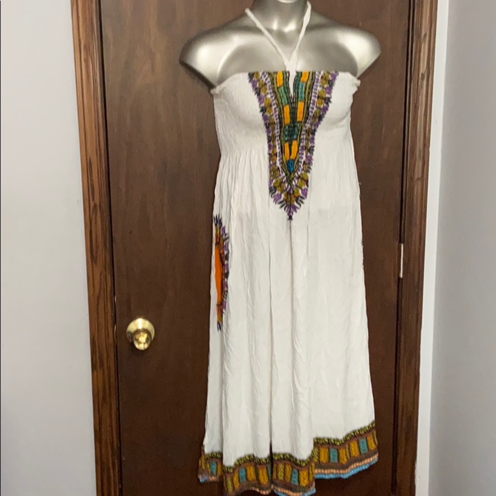 Boho Trendy tie up halter tube dress
